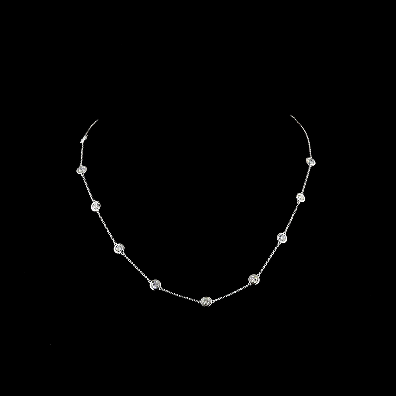 2ctw Bezel Round Station Necklace