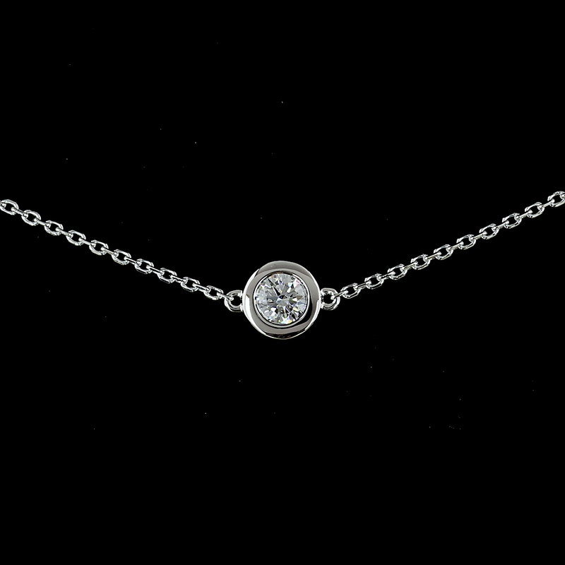 2ctw Bezel Round Station Necklace