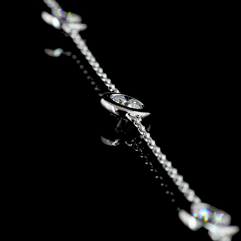 2ctw Bezel Round Station Necklace
