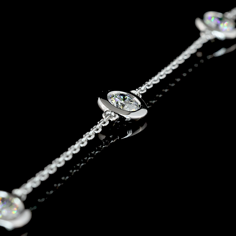 2ctw Bezel Round Station Necklace