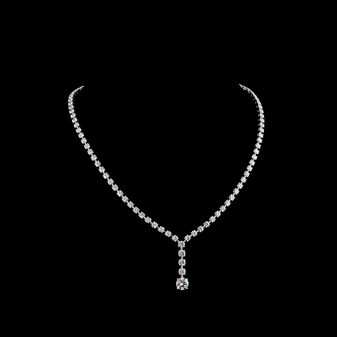 11ctw Prong Round Lariat Necklace