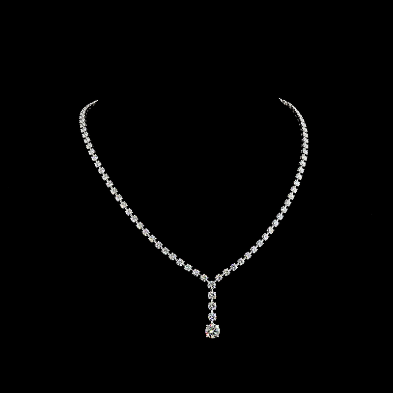 11ctw Prong Round Lariat Necklace