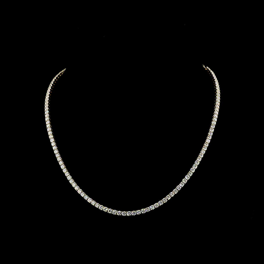 10ctw Prong Round Tennis Necklace