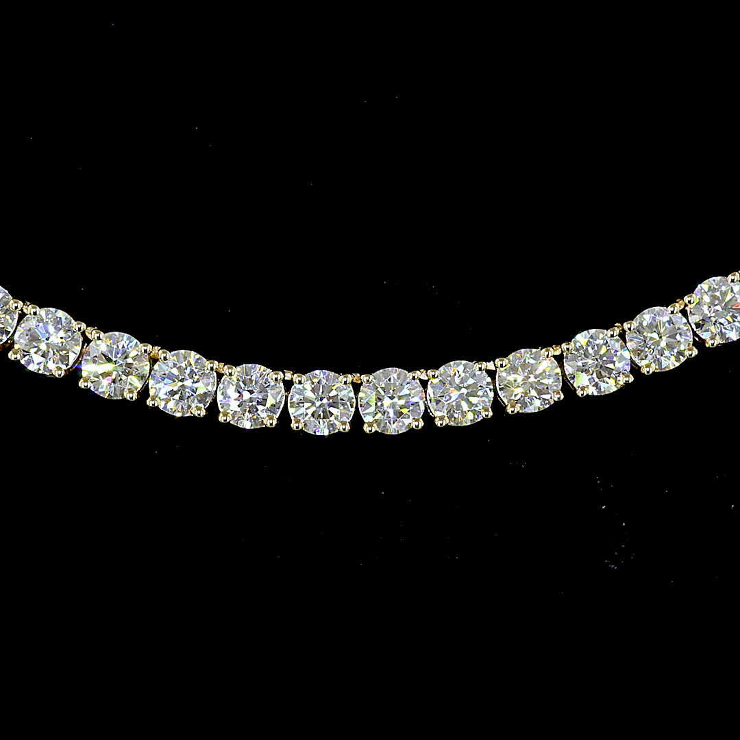10ctw Prong Round Tennis Necklace