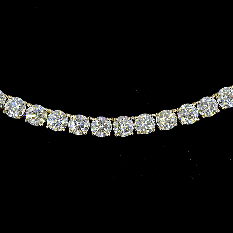 10ctw Prong Round Tennis Necklace