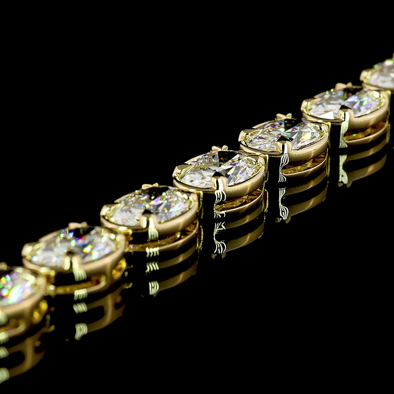 33ctw Bezel - Prong East West Oval Tennis Necklace
