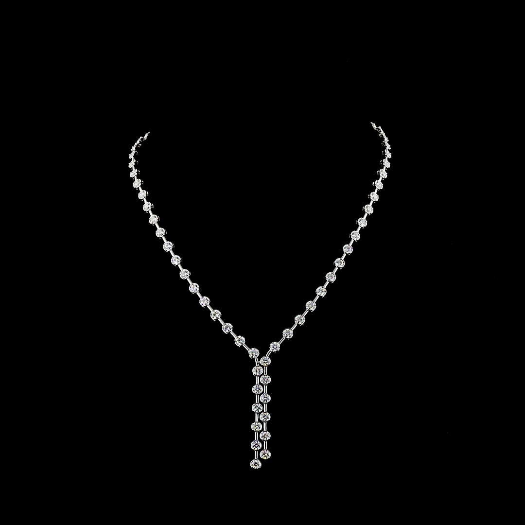 8ctw Prong Round Lariat Necklace