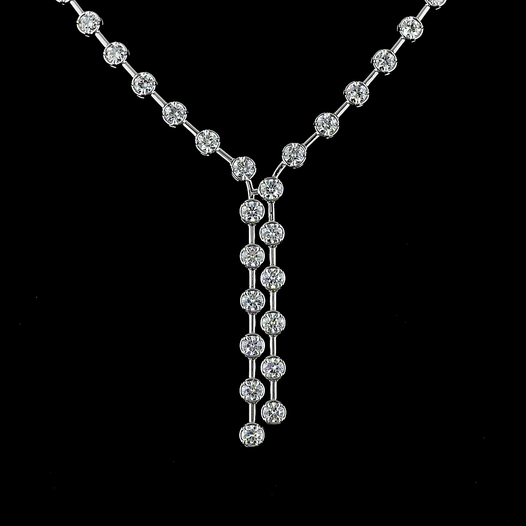 8ctw Prong Round Lariat Necklace