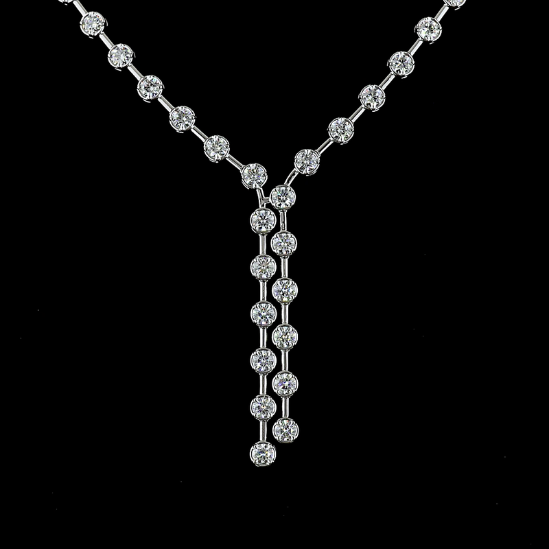 8ctw Prong Round Lariat Necklace