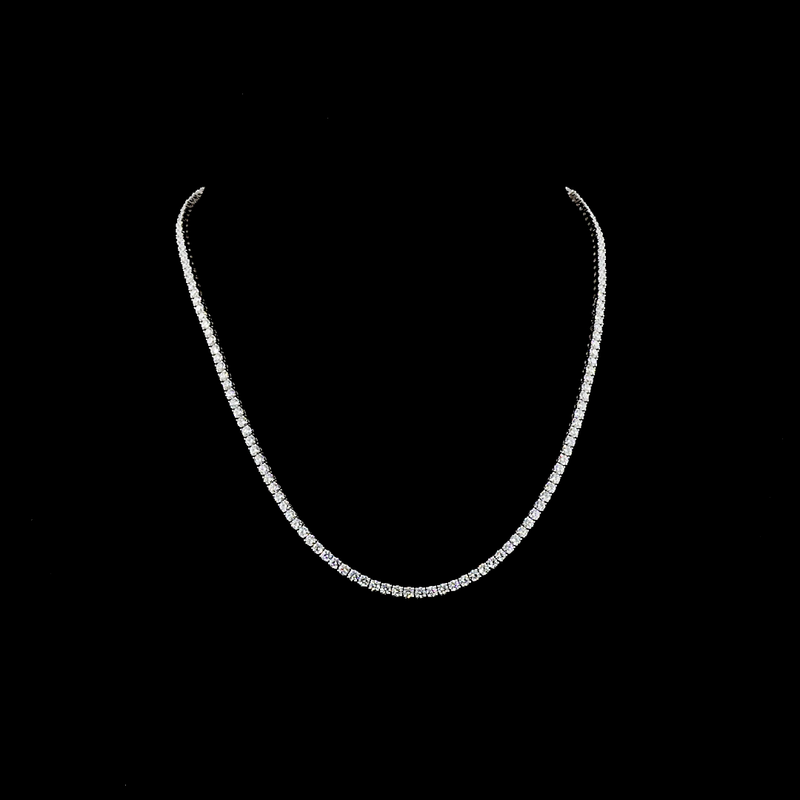 14ctw Prong Round Tennis Necklace