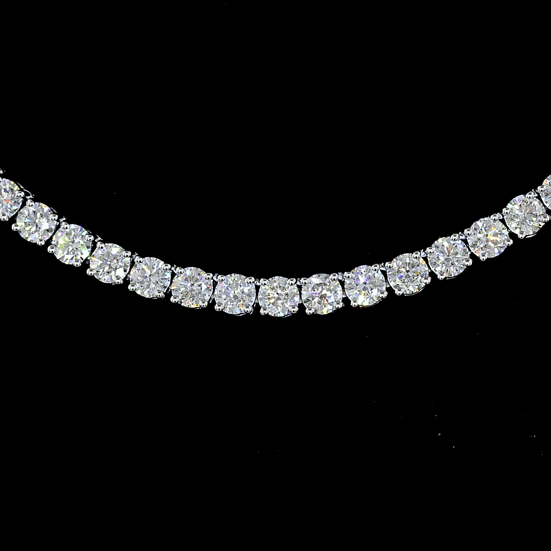 14ctw Prong Round Tennis Necklace