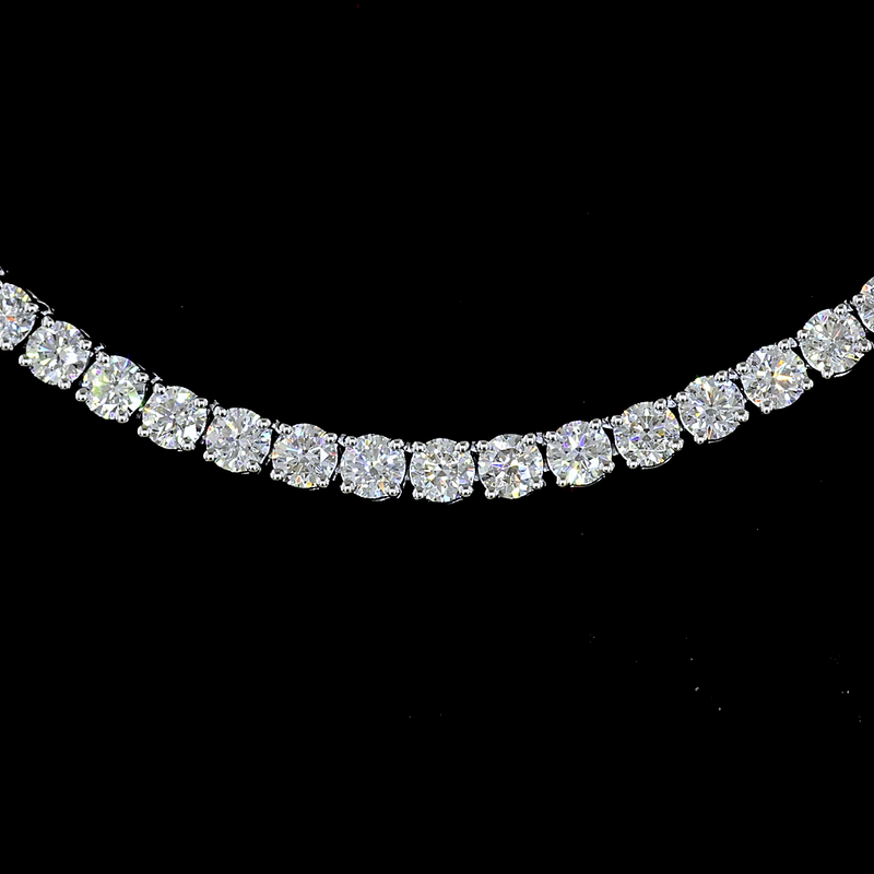 14ctw Prong Round Tennis Necklace