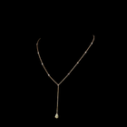 1-1/4ctw Prong Pear & Round Lariat Necklace