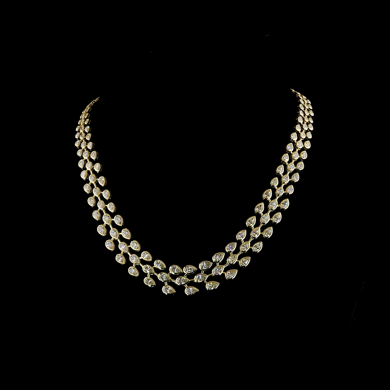 16ctw Bezel East West Pear Special Necklace