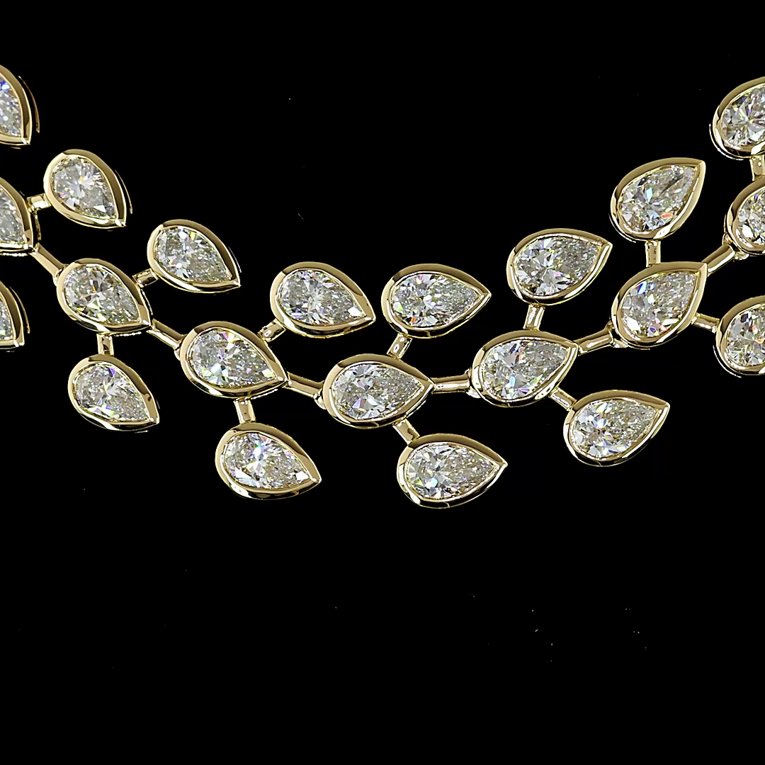 16ctw Bezel East West Pear Special Necklace
