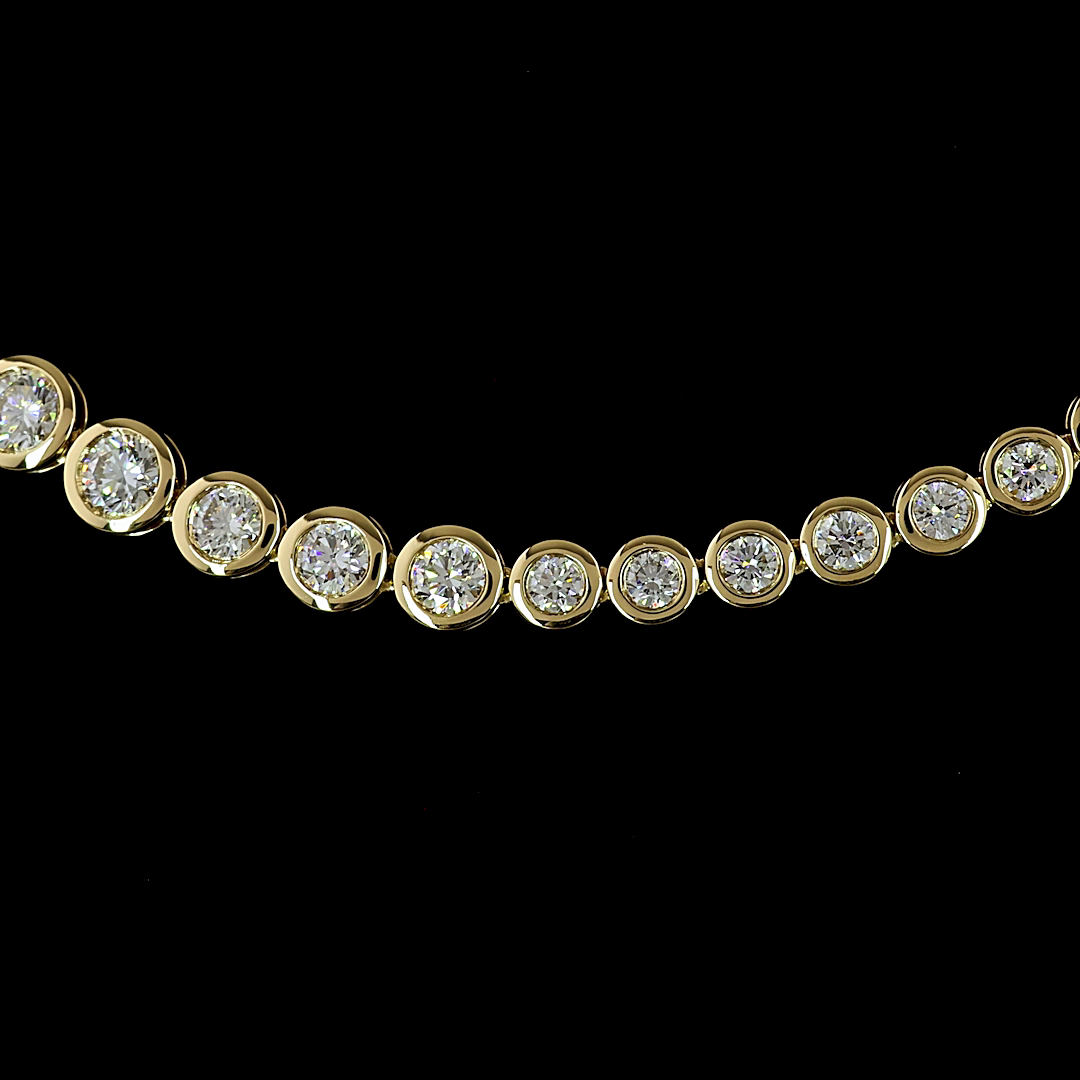10ctw Bezel Round Riviera Tennis Necklace