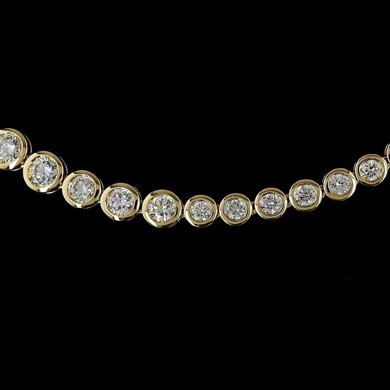 10ctw Bezel Round Riviera Tennis Necklace