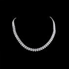 55ctw Prong Oval Tennis Necklace