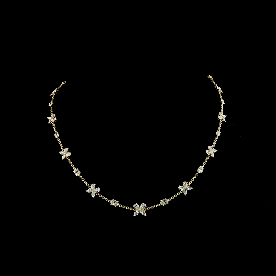 5ctw Prong East West Oval & Pear Station Necklace