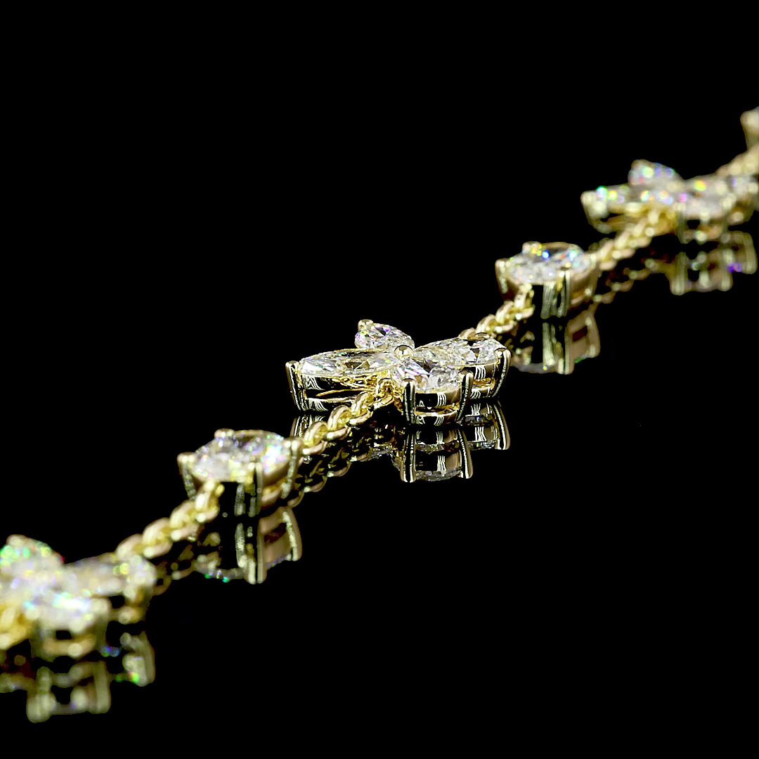 5ctw Prong East West Oval & Pear Station Necklace