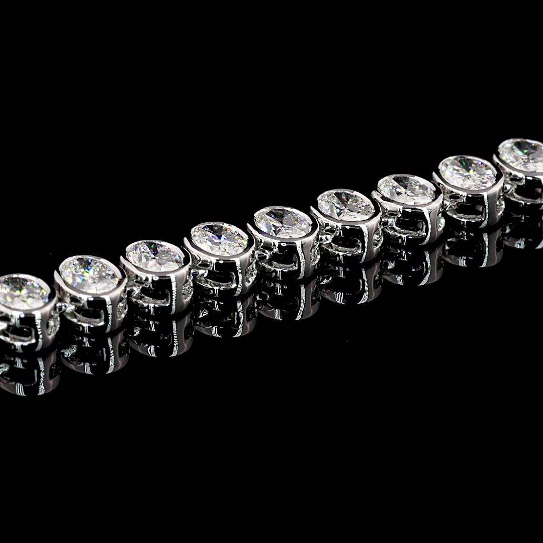 10ctw Bezel Oval Tennis Necklace