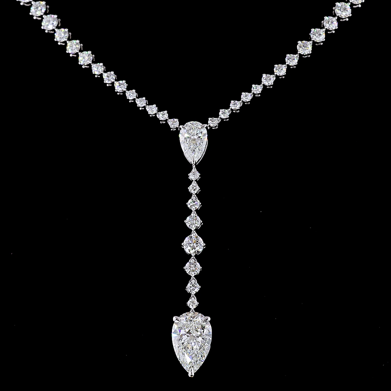 9ctw Prong Pear & Round Special Necklace