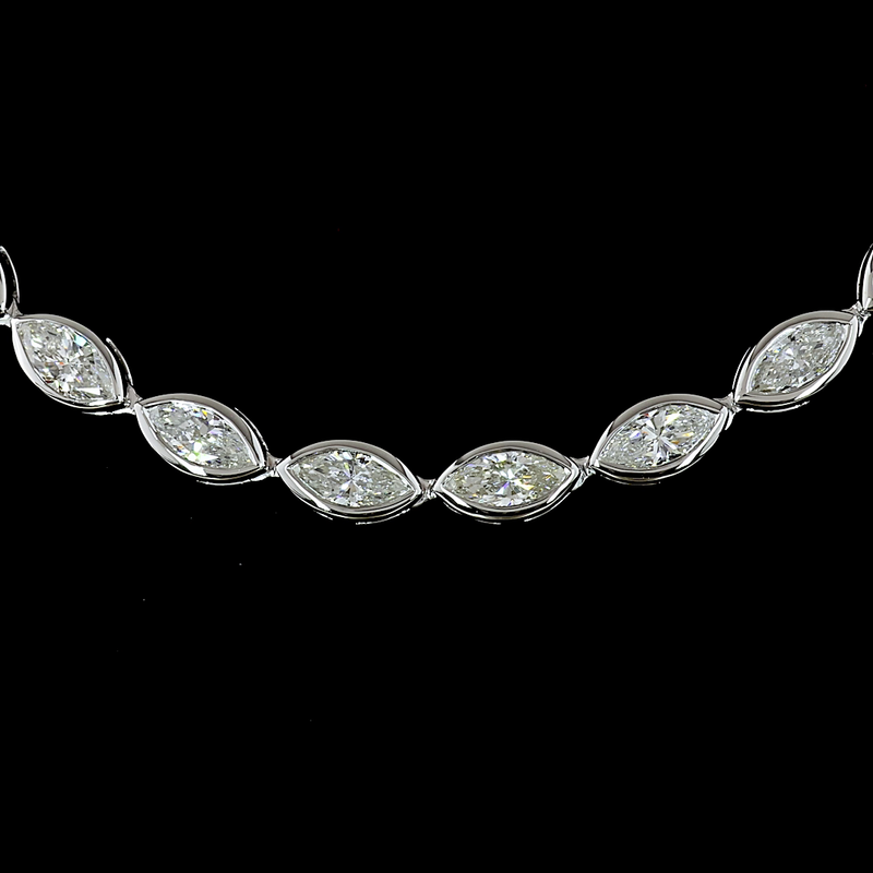 11ctw Bezel East West Marquise Tennis Necklace