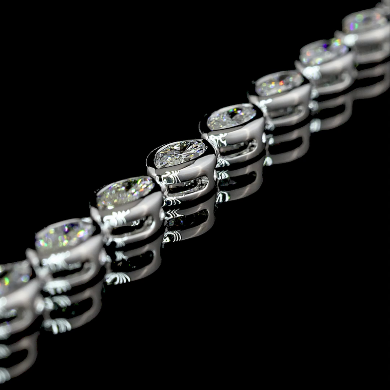 11ctw Bezel East West Marquise Tennis Necklace