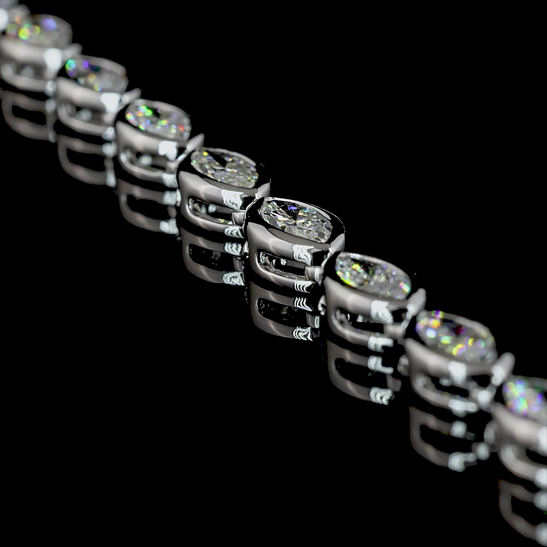 11ctw Bezel East West Marquise Tennis Necklace