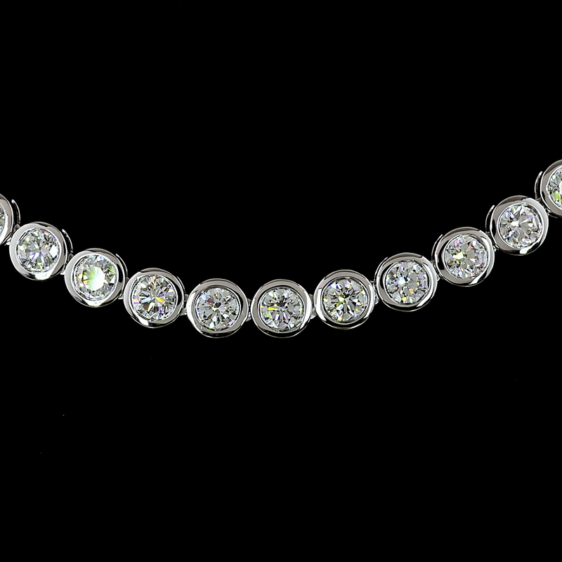 10ctw Bezel Round Tennis Necklace