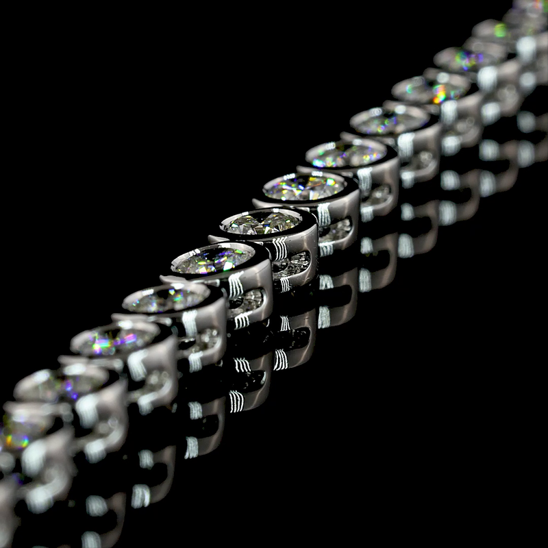 10ctw Bezel Round Tennis Necklace