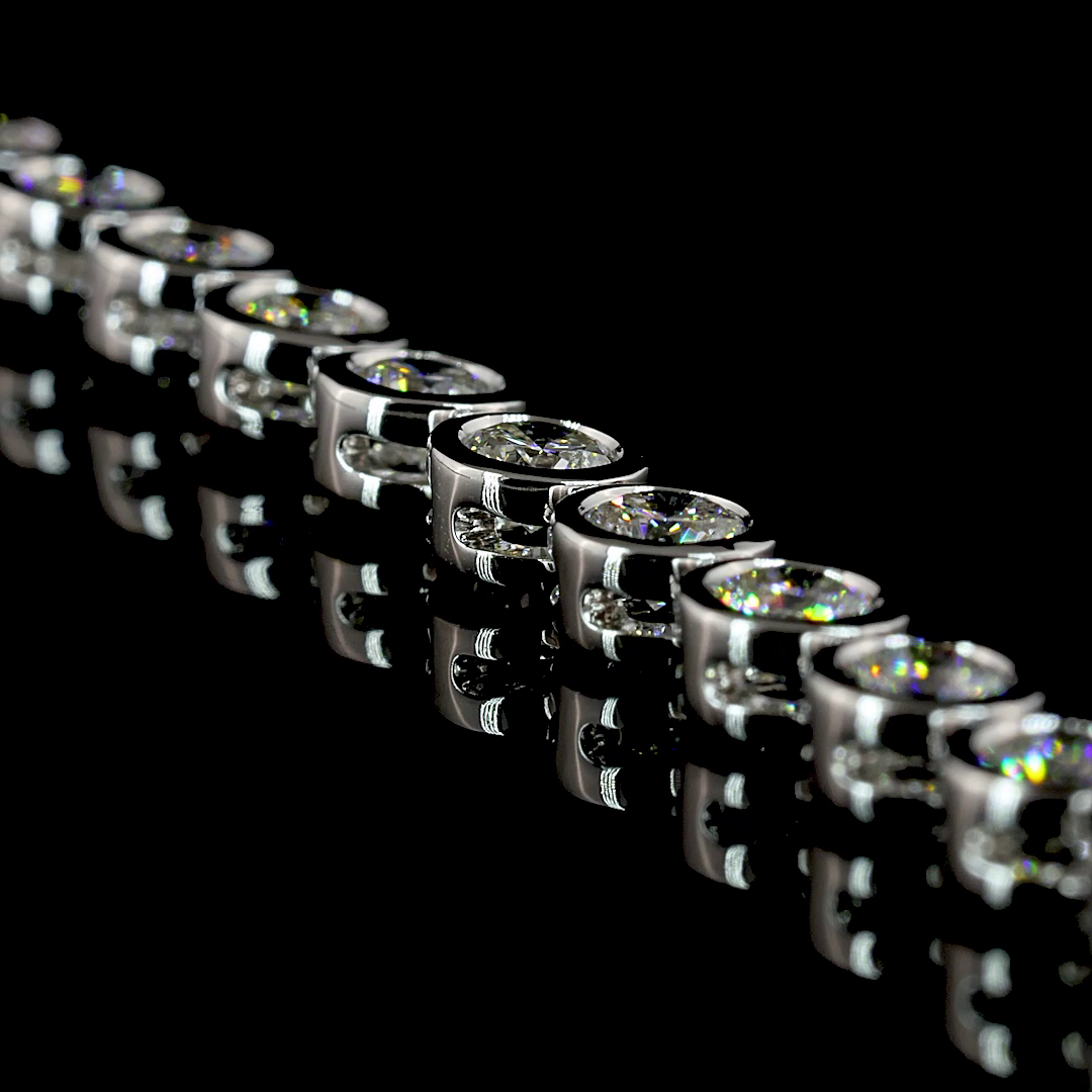 10ctw Bezel Round Tennis Necklace