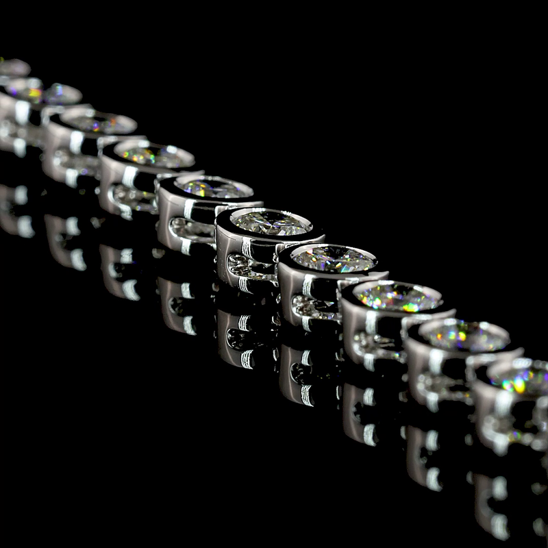 10ctw Bezel Round Tennis Necklace