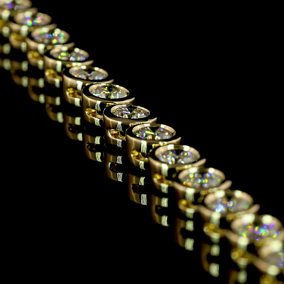 10ctw Bezel Round Tennis Necklace