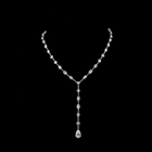 18ctw Prong Pear, Heart, Emerald & Oval Lariat Necklace