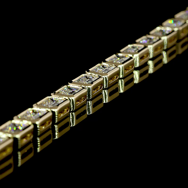 9ctw Bezel East West Emerald Tennis Necklace