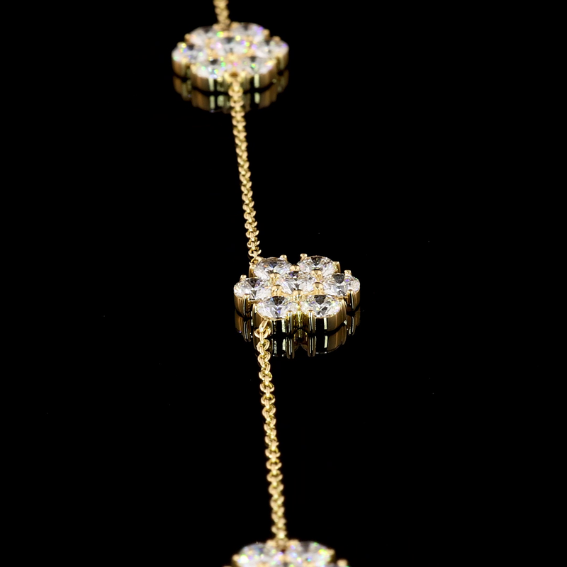 9ctw Prong Round Station Necklace