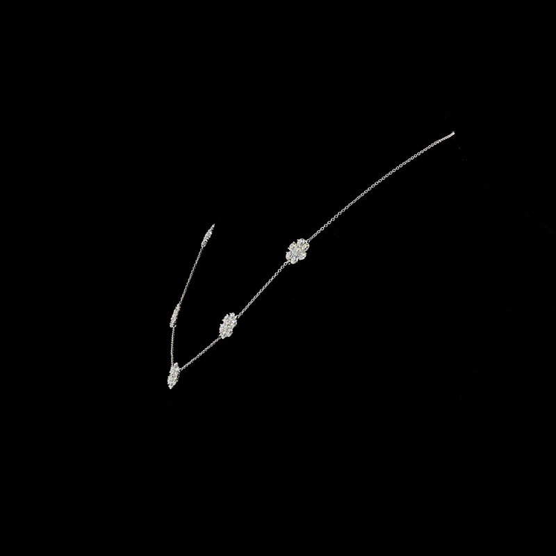 4-1/2ctw Prong Round Station Necklace