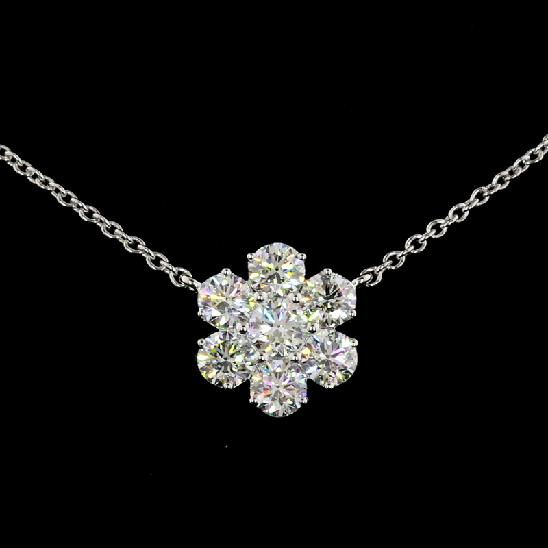 4-1/2ctw Prong Round Station Necklace