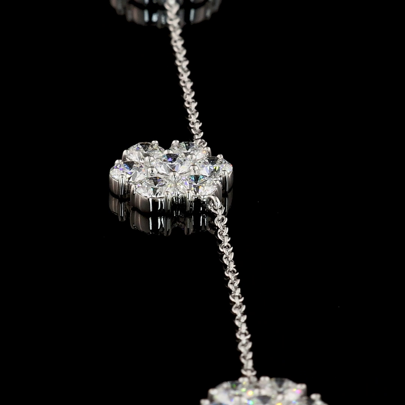 4-1/2ctw Prong Round Station Necklace