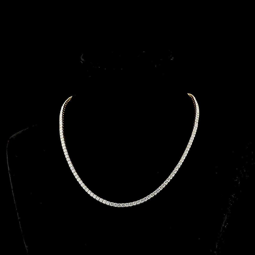12ctw Prong Round Tennis Necklace