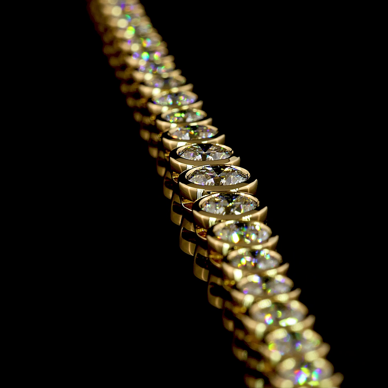 10ctw Bezel Round Riviera Tennis Necklace