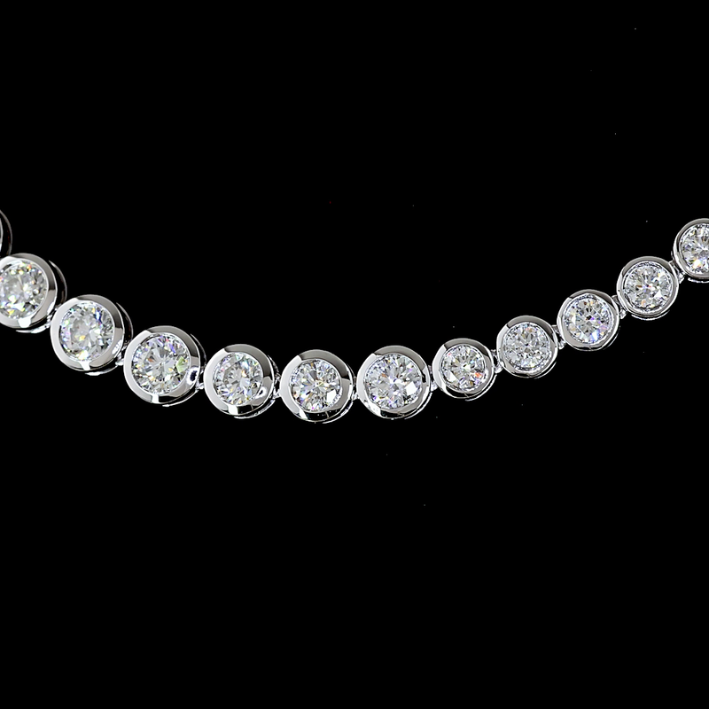 9ctw Bezel Round Riviera Tennis Necklace