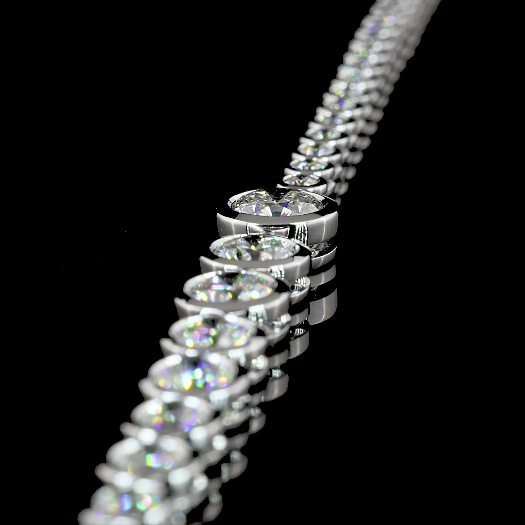 9ctw Bezel Round Riviera Tennis Necklace