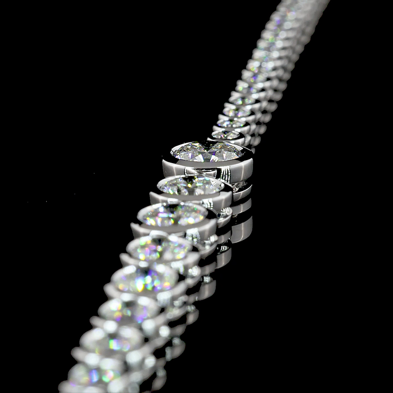 9ctw Bezel Round Riviera Tennis Necklace