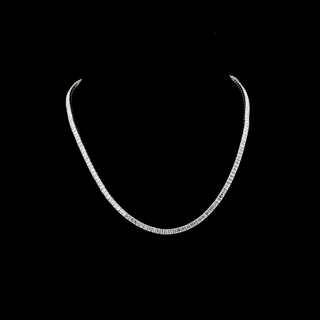 11ctw Prong Emerald Tennis Necklace