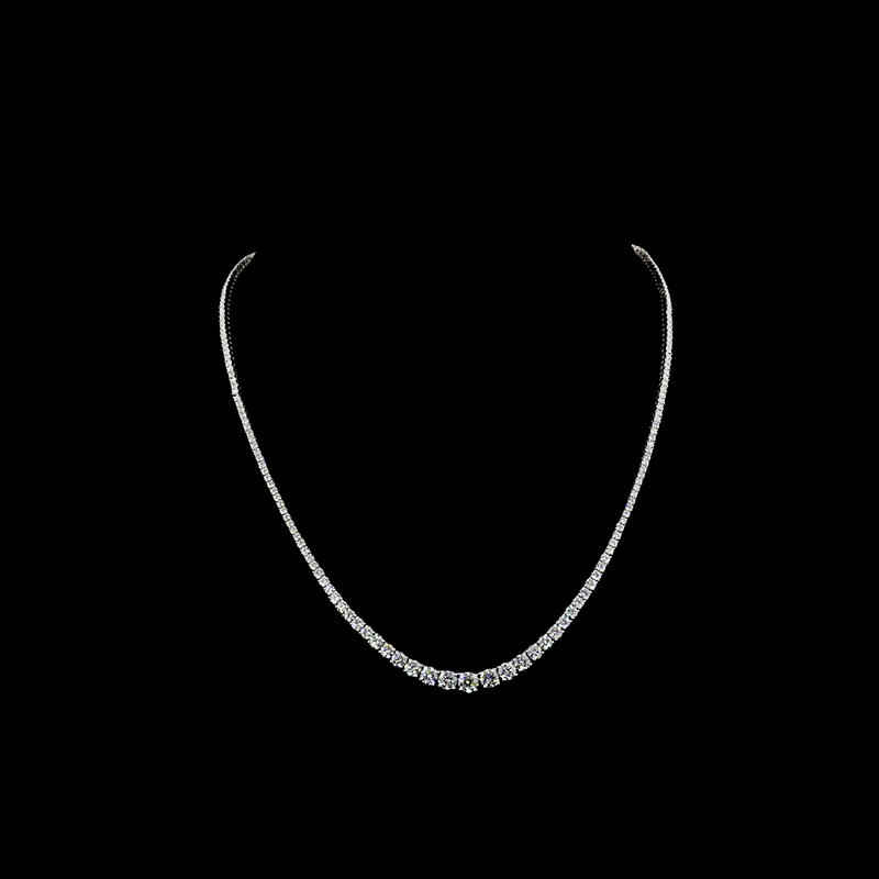 7ctw Prong Round Riviera Tennis Necklace