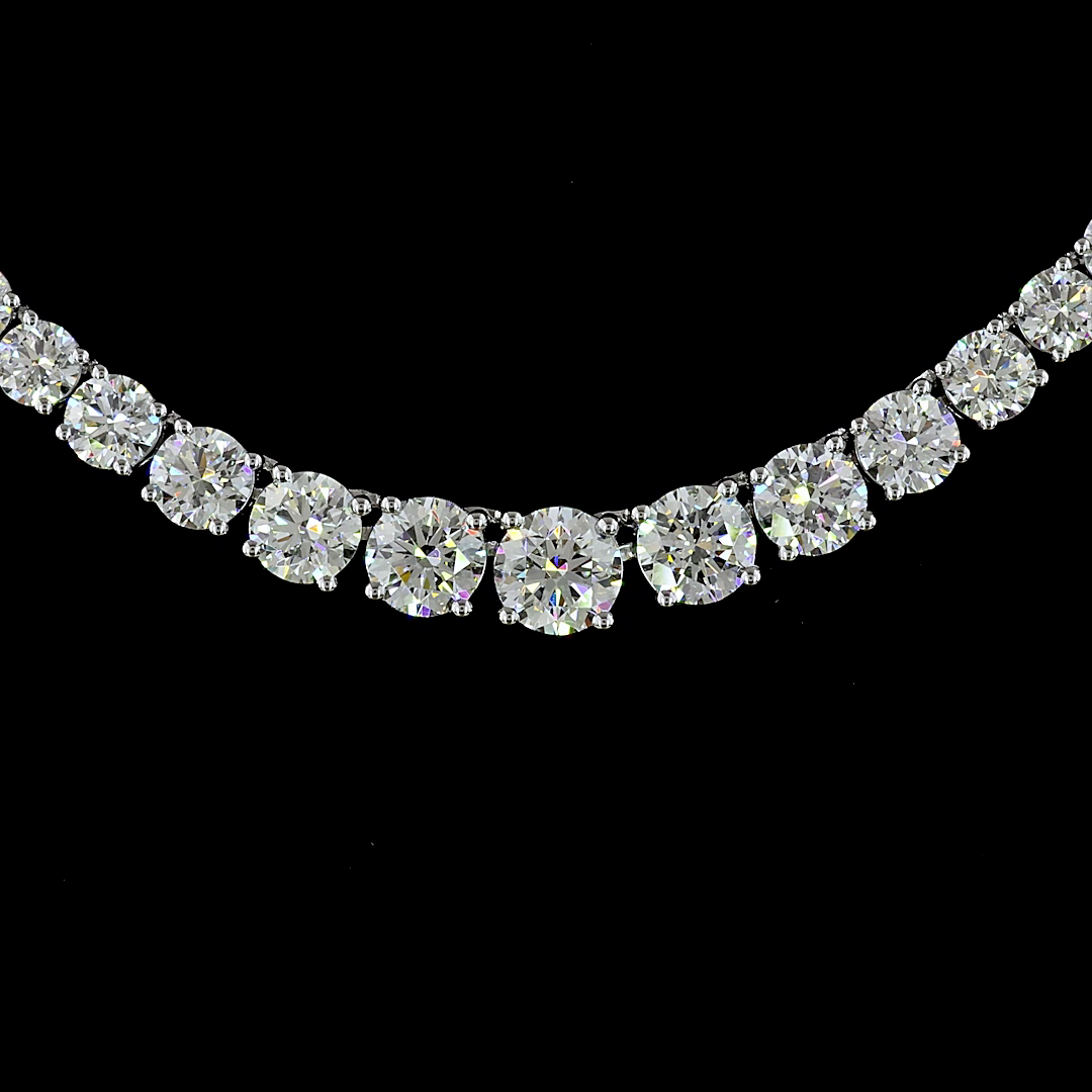 7ctw Prong Round Riviera Tennis Necklace