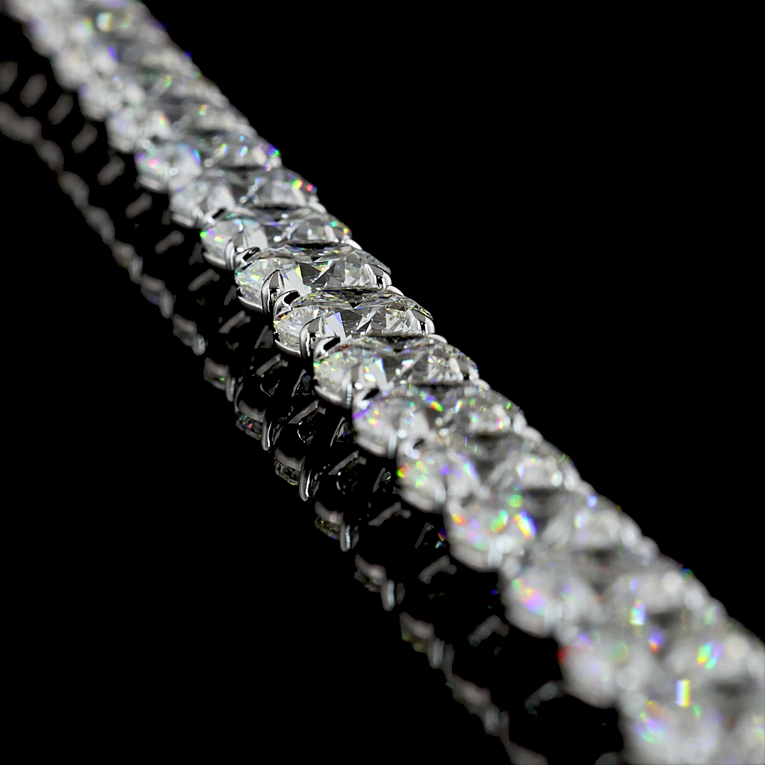 68ctw Prong Round & Marquise Tennis Necklace