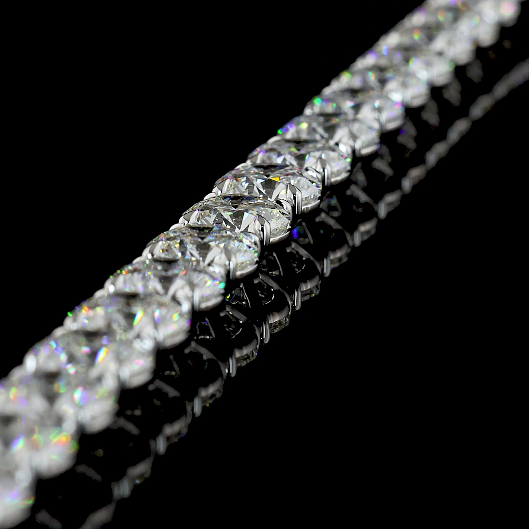 68ctw Prong Round & Marquise Tennis Necklace